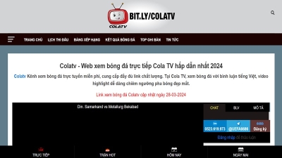 Trực tiếp bóng đá trên Colatv.work - Trang xem miễn phí, chất lượng cao